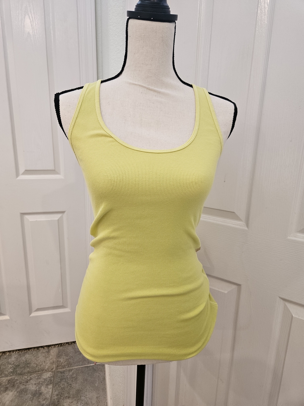 American Eagle Outfitters Lemon-Lime Ribbed Tank Top